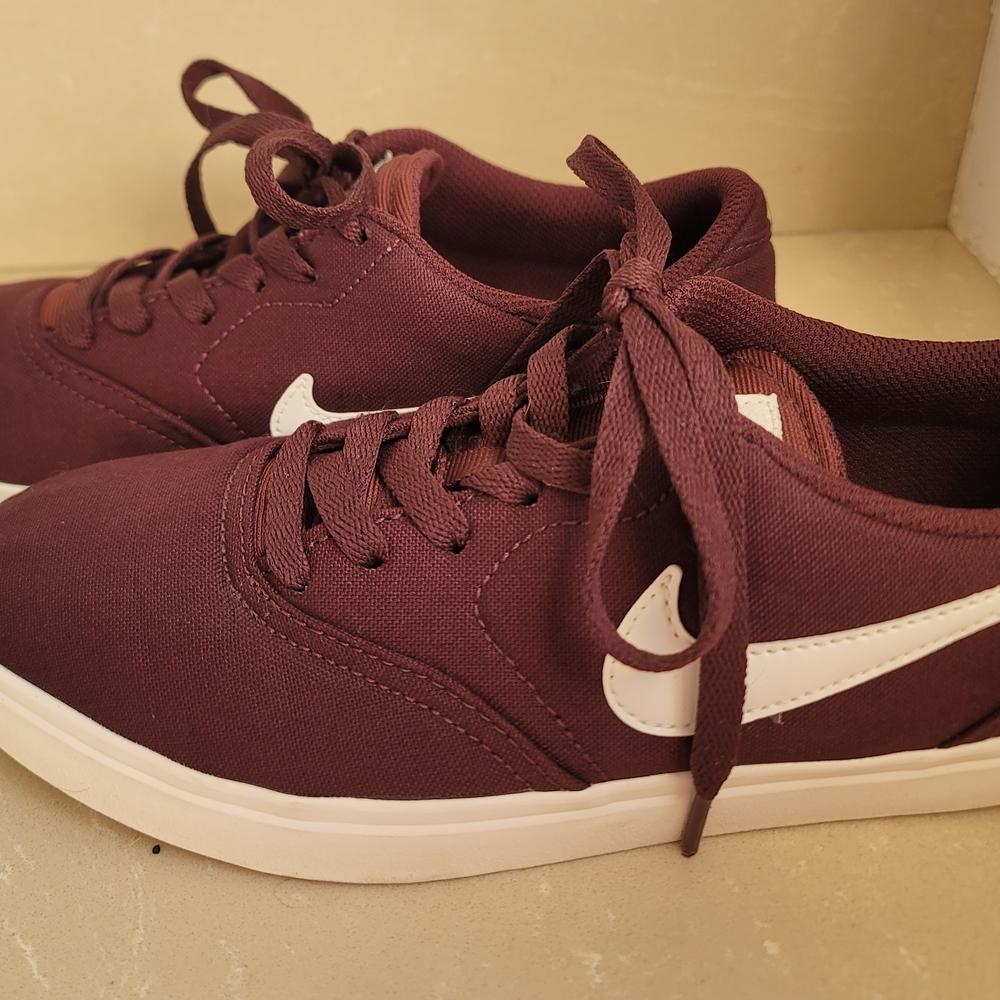 Nike Maroon Sneakers with White Logo